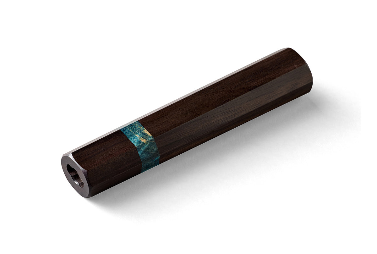 Macassar Ebony Blue Ring Handle - M