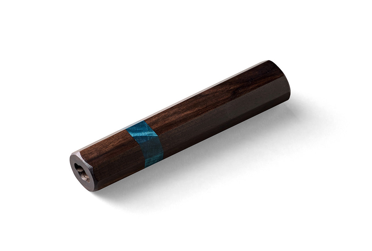 Macassar Ebony Blue Ring Handle - S