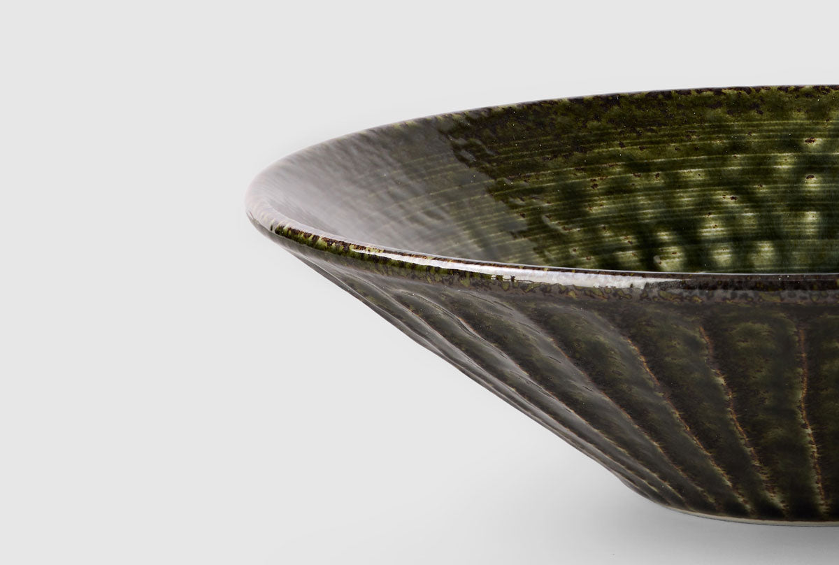 Fuji Shallow Bowl Oribe Green - M