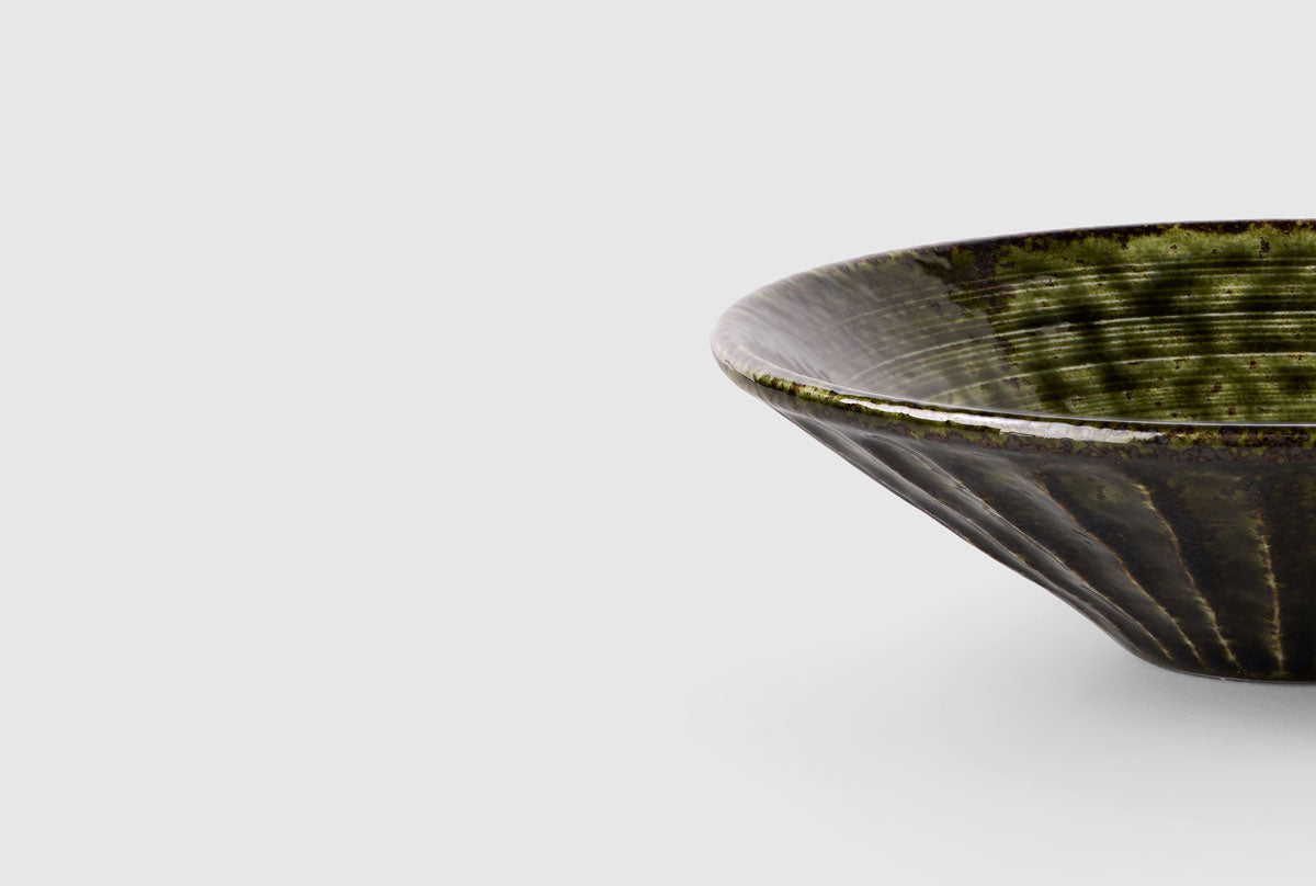 Fuji Shallow Bowl Oribe Green - S