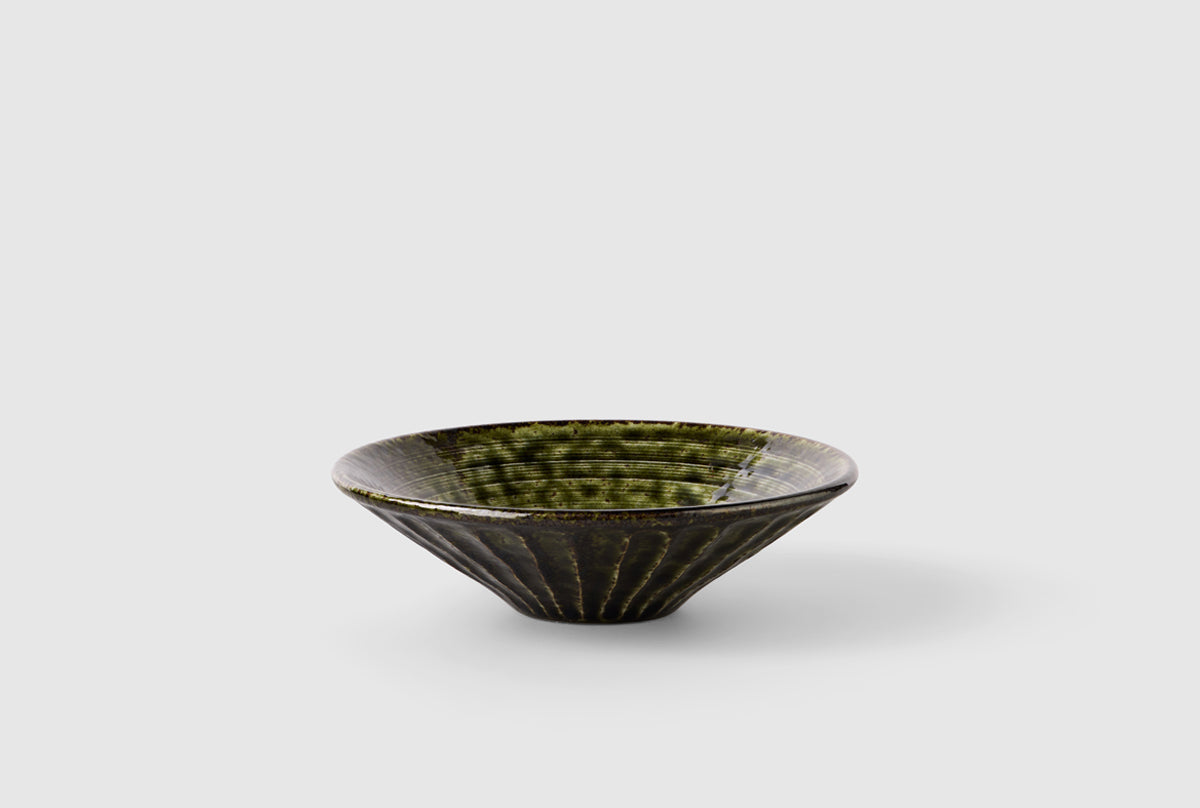 Fuji Shallow Bowl Oribe Green - S