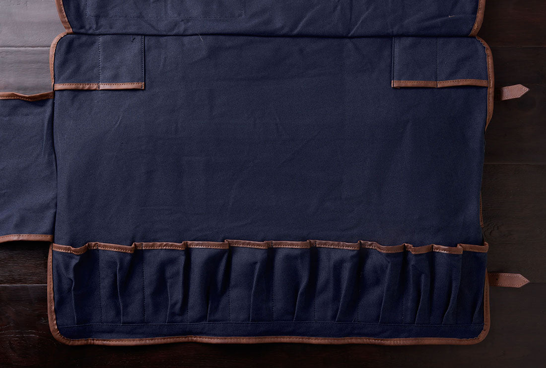 Knife Bag 15 Pockets Navy Blue