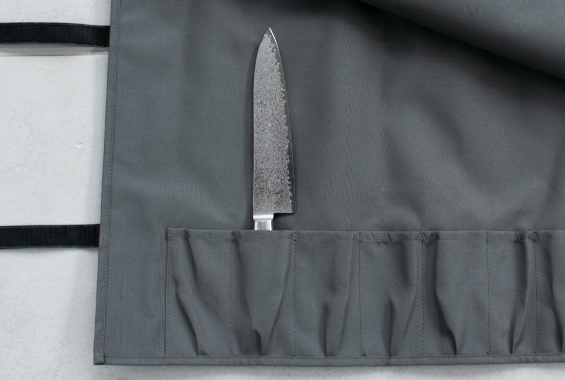 Knife Roll 8 Pockets Dark Grey