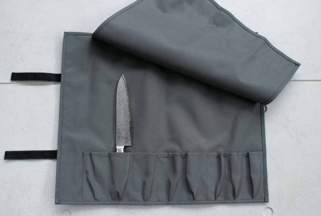 Knife Roll 8 Pockets Dark Grey