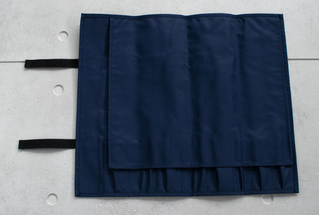 Knife Roll 8 Pockets Navy Blue