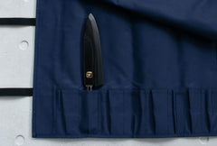 Knife Roll 8 Pockets Navy Blue