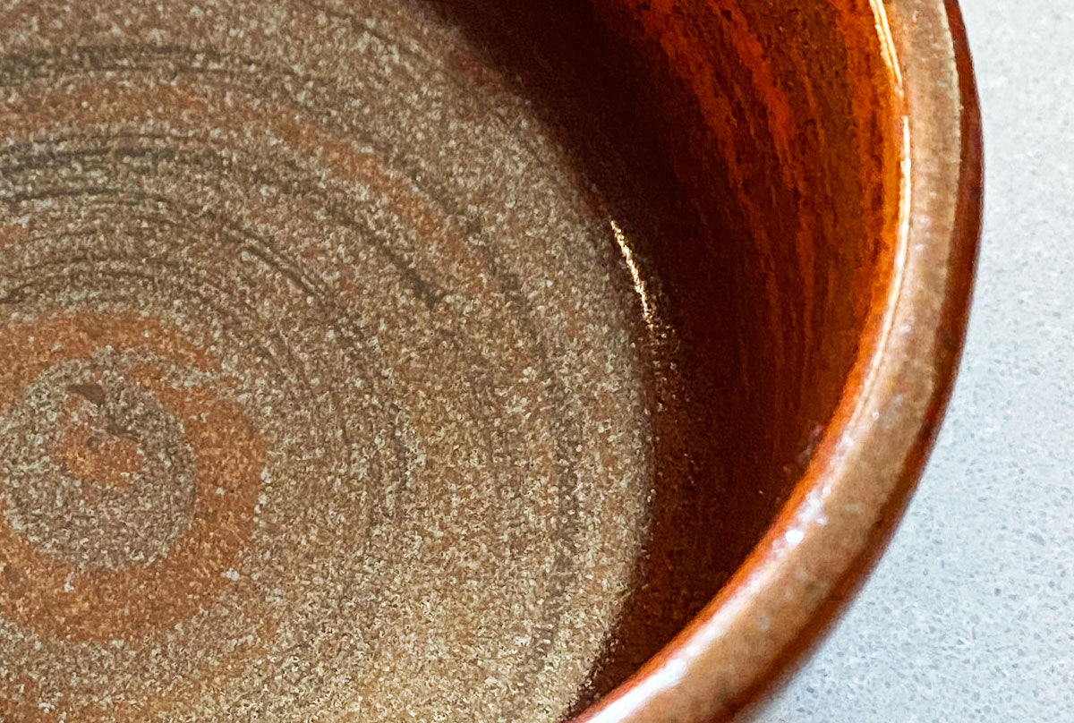 Matcha Bowl Sunset Red - Silver Swirl 400ml