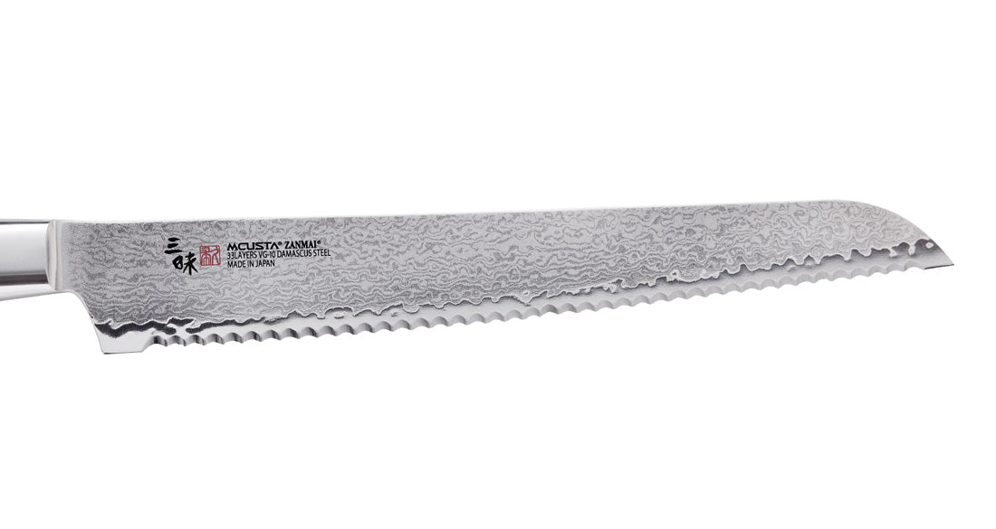MCUSTA Zanmai Damascus 230mm Bread Knife