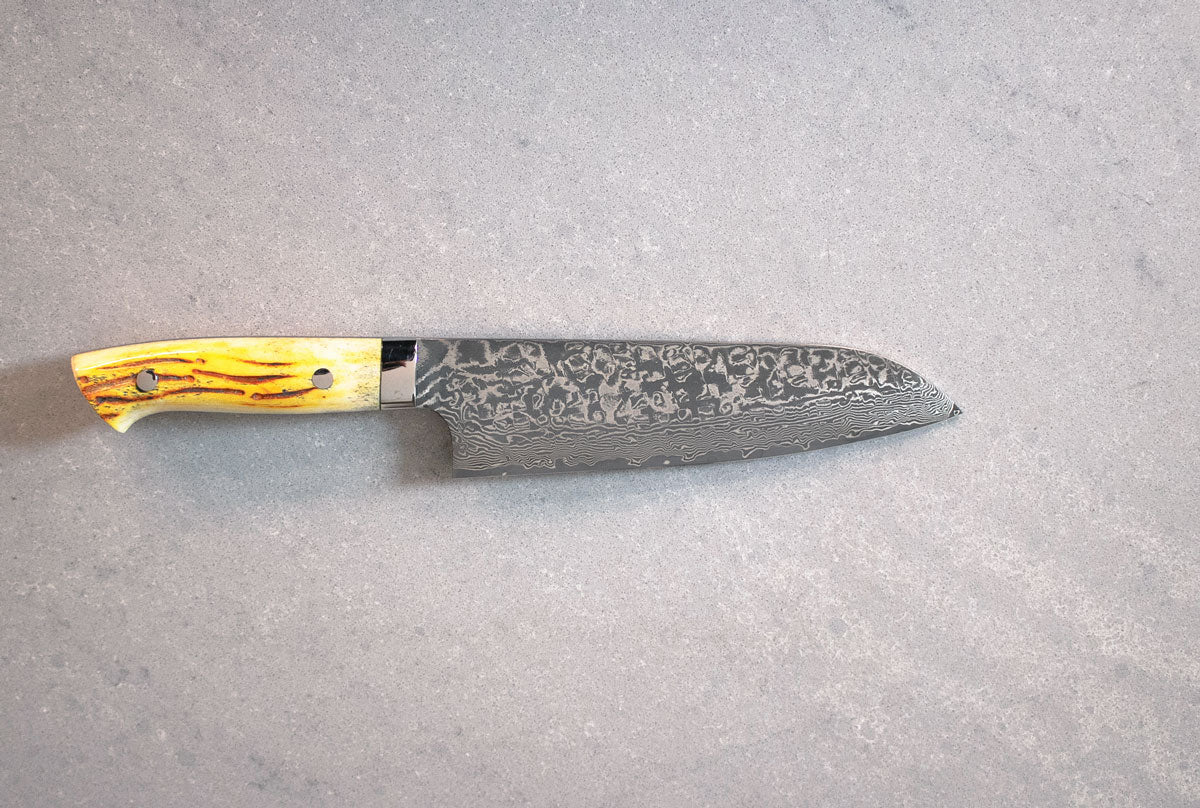Saji Ochre Cowbone R2 180mm Santoku
