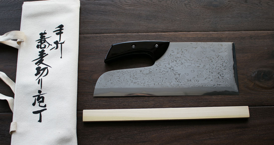 Kuro Kuma Aogami Damascus Soba Kiri