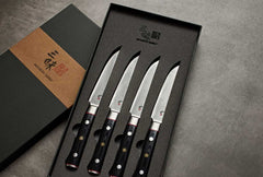 MCUSTA Zanmai Damascus 4pc Steak Knife Set