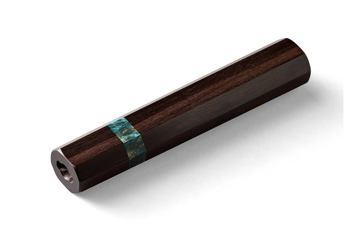 Macassar Ebony Blue Ring Handle - L