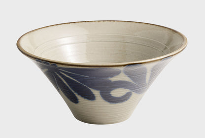 Conical Ramen Bowl 1.3L - Indigo WATERCOLOUR
