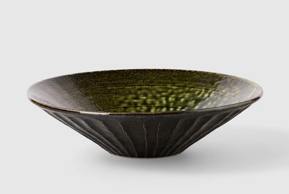 Fuji Shallow Bowl Oribe Green - L