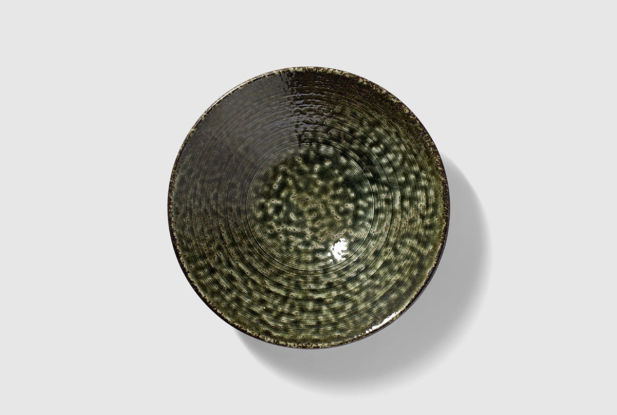 Fuji Shallow Bowl Oribe Green - M