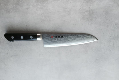 Kanetsune Damascus 180mm Santoku Knife