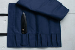 Knife Roll 8 Pockets Navy Blue