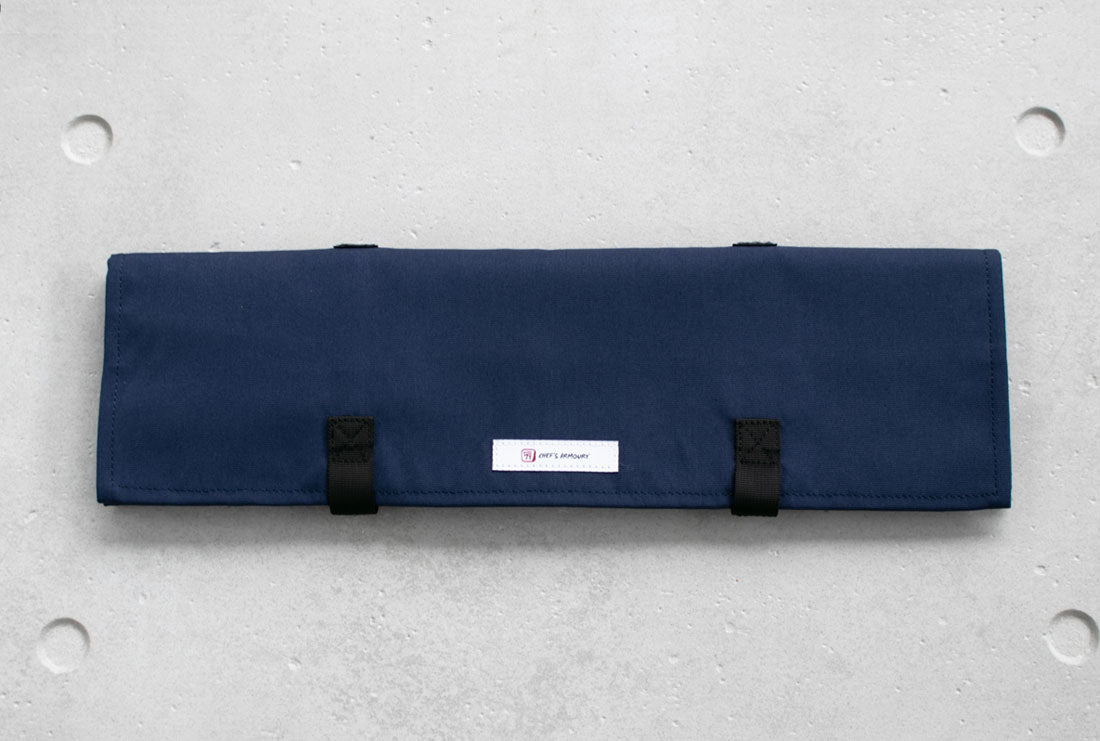 Knife Roll 8 Pockets Navy Blue
