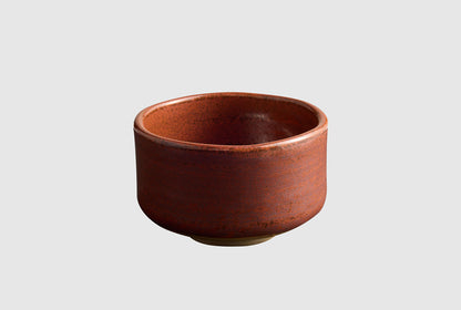 Matcha Bowl Sunset Red - Silver Swirl 400ml