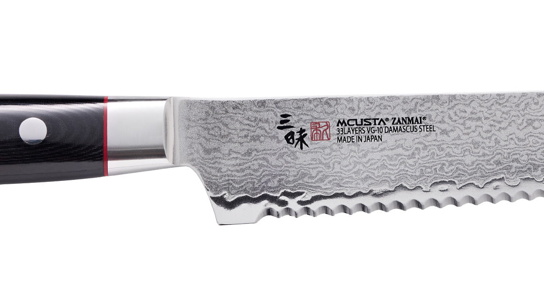 MCUSTA Zanmai Damascus 230mm Bread Knife