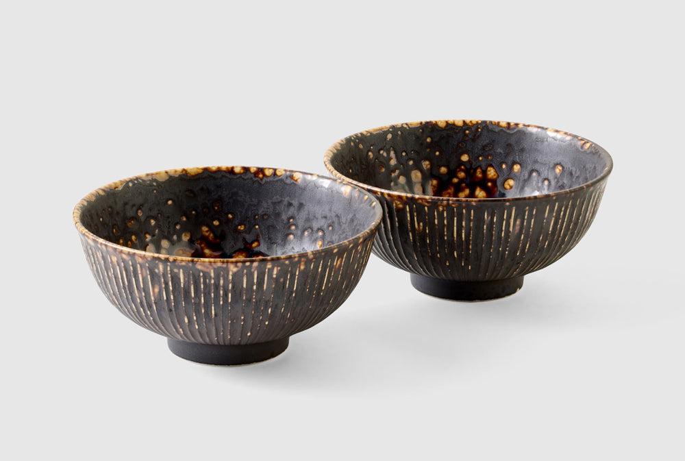Rice Bowls Short Burnt Caramel 11.8cm – Twin Pack – Chef's Armoury