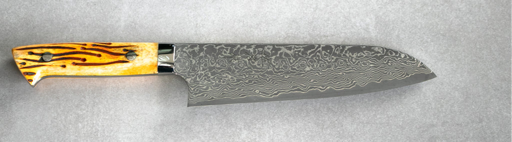 Saji Ochre Cowbone R2 180mm Santoku