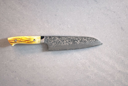 Saji Ochre Cowbone R2 180mm Santoku