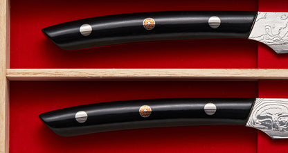 Saji R2 Steak Knife Set of 2 - Black Micarta