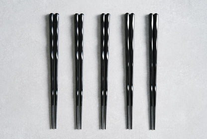 Fushimi Chopsticks Black 24cm - Set of 5