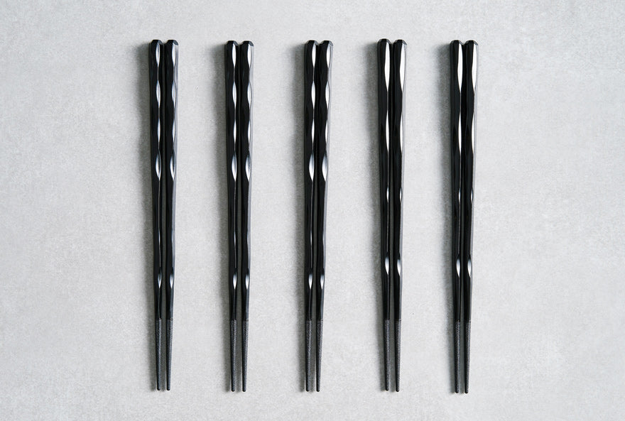 Fushimi Chopsticks Black 24cm - Set of 5