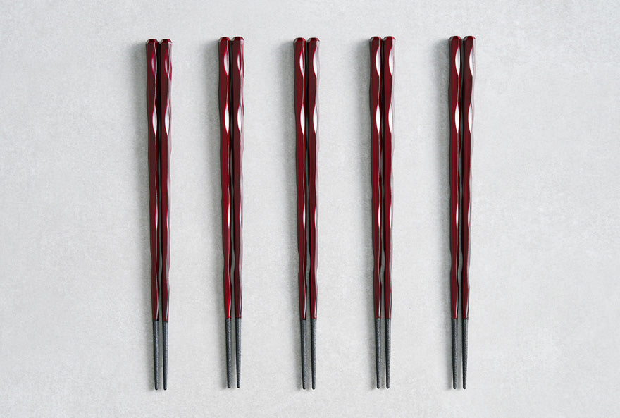 Fushimi Chopsticks Burgandy 24cm - Set of 5