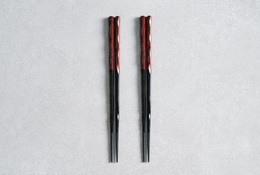 Kiku Chopsticks Vibrant Red 24cm - Set of 2