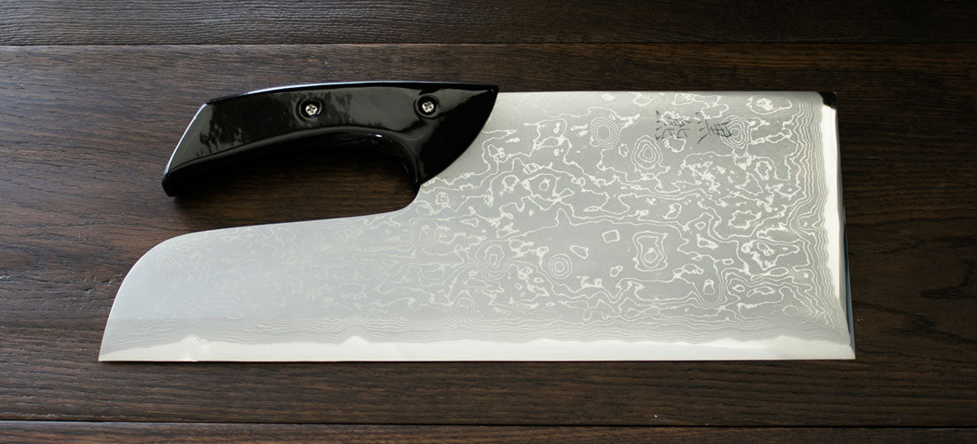 Kuro Kuma Aogami Damascus Soba Kiri