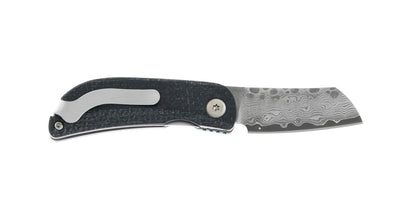MCUSTA Jute Micarta Damascus Blue Black