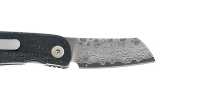 MCUSTA Jute Micarta Damascus Blue Black