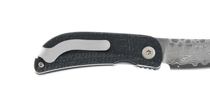 MCUSTA Jute Micarta Damascus Blue Black